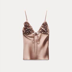 Ruffled Satin Effect Tank ZARA